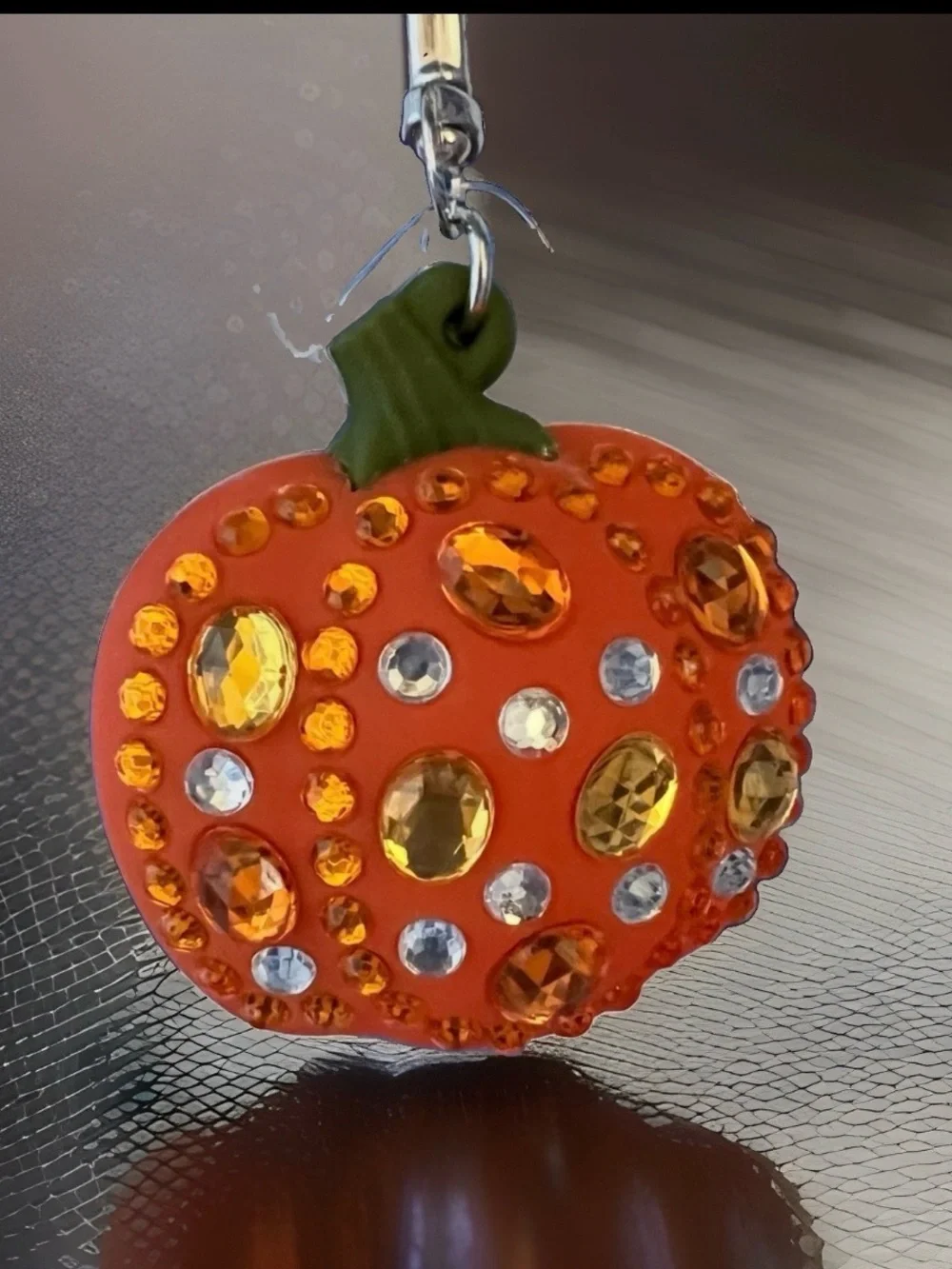 Bath Body Works NWT Gem Crystal pumpkin Halloween Holder Keychain Whimsygoth